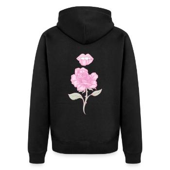 Coquette Esthétique Rose Rose Centre-ville Esthétique - Veste à capuche bio Premium Unisexe - noir - Dos - Nico (187cm)