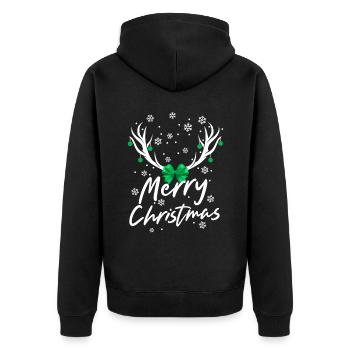 Noël Renne Stars Vacances Fête de famille - Veste à capuche bio Premium Unisexe - noir - Dos - Nico (187cm)