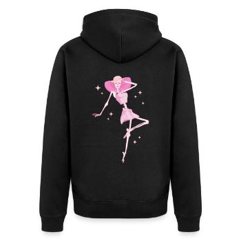 Coquette Esthétique Squelette Rose Centre-Ville - Veste à capuche bio Premium Unisexe - noir - Dos - Nico (187cm)