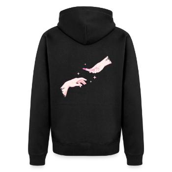 Coquette Esthétique Rose Création du Rouge à Lèvres Adam - Veste à capuche bio Premium Unisexe - noir - Dos - Nico (187cm)