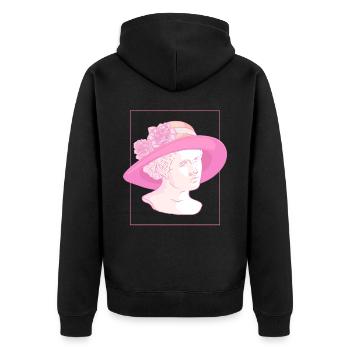 Coquette Esthétique Rose Statue Grecque Centre-Ville - Veste à capuche bio Premium Unisexe - noir - Dos - Nico (187cm)