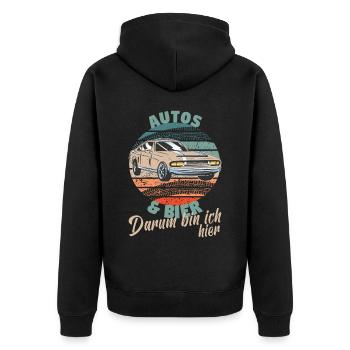 Kfz Mechatroniker Bier Schrauber Tuning Mechaniker - Unisex Premium Bio Zip Hoodie - Schwarz - Hinten - Nico (187cm)