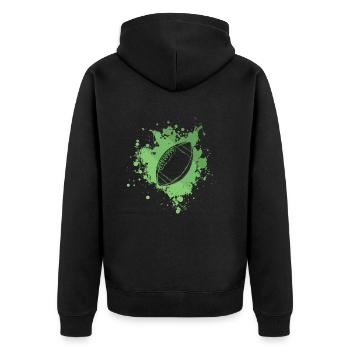 American Football Sport Amerika USA - Unisex Premium Bio Zip Hoodie - Schwarz - Hinten - Nico (187cm)