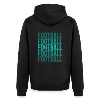 Football Amerika Volkssport Touchdown - Unisex Premium Bio Zip Hoodie - Schwarz - Hinten - Nico (187cm)