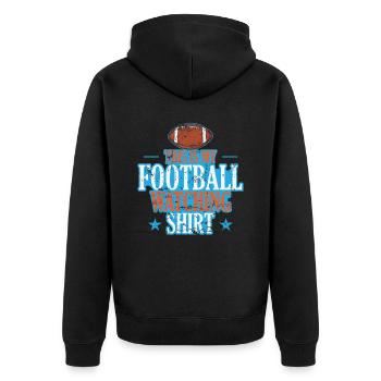 This is my Football watching Design USA - Unisex Premium Bio Zip Hoodie - Schwarz - Hinten - Nico (187cm)