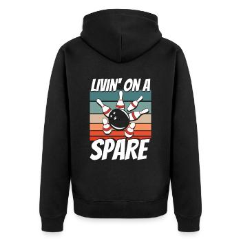 Bowling Team Bowler Bowling - Unisex Premium Bio Zip Hoodie - Schwarz - Hinten - Nico (187cm)