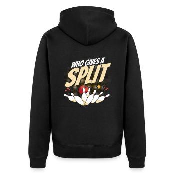 Bowling Team Bowler Bowling - Unisex Premium Bio Zip Hoodie - Schwarz - Hinten - Nico (187cm)
