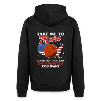 Astronom Astrologen Planeten - Unisex Premium Bio Zip Hoodie - Schwarz - Hinten - Nico (187cm)