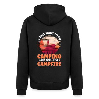 Camping Randonnée Cadeau Campeur Randonneur En Plein Air - Veste à capuche bio Premium Unisexe - noir - Dos - Nico (187cm)