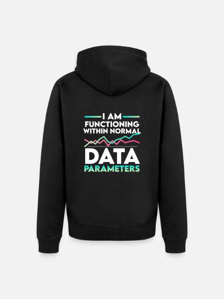Parameter US Flagge Computer Datenwissenschaftler - Unisex Premium Bio Zip Hoodie - Schwarz