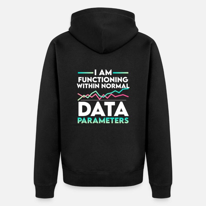 Parameter US Flagge Computer Datenwissenschaftler - Unisex Premium Bio Zip Hoodie - Schwarz