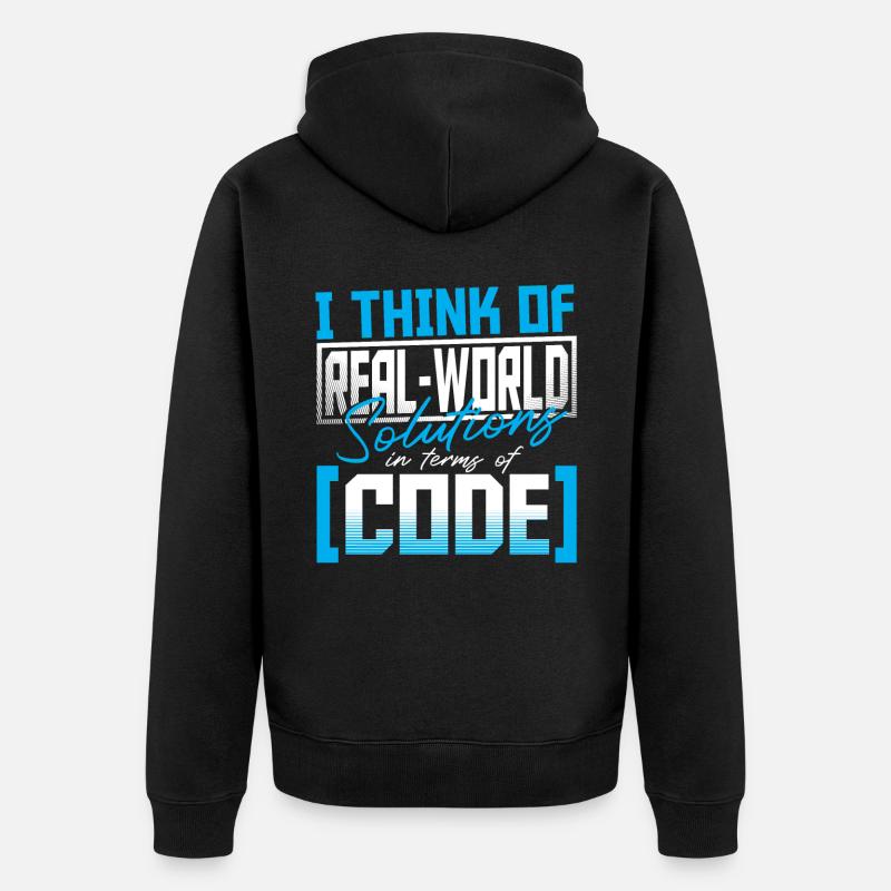 Javascript Software Developer - Unisex Premium Organic Zip Hoodie - black