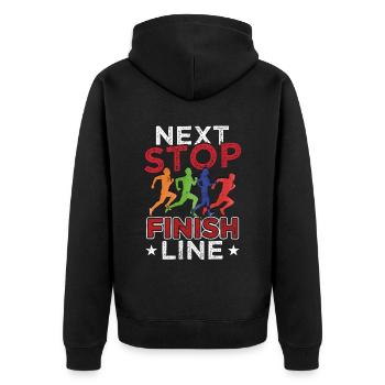 Coureurs sportifs Coureurs de marathon - Veste à capuche bio Premium Unisexe - noir - Dos - Nico (187cm)