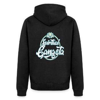 Citations de méditation spirituelle gangsta - Veste à capuche bio Premium Unisexe - noir - Dos - Nico (187cm)