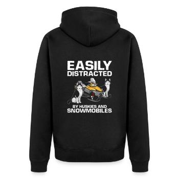 Motoneige et Skidoo Design - Veste à capuche bio Premium Unisexe - noir - Dos - Nico (187cm)