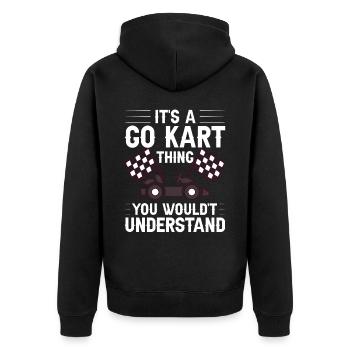 Go Kart Racing Indoor Karting Kartsport Kartbahn - Unisex Premium Bio Zip Hoodie - Schwarz - Hinten - Nico (187cm)