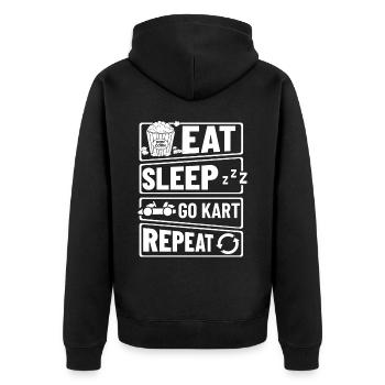 Go Kart Racing Indoor Karting Kartsport Kartbahn - Unisex Premium Bio Zip Hoodie - Schwarz - Hinten - Nico (187cm)