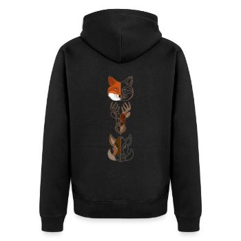 Fox Deer Wild Boar Forest Animal Design - Veste à capuche bio Premium Unisexe - noir - Dos - Nico (187cm)