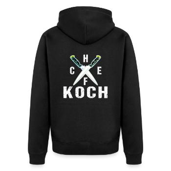 Chef Chef Chef Hobby Chef Kitchen Knives Gastronomy - Unisex Premium Organic Zip Hoodie - black - Back - Nico (187cm)