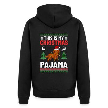 Golden Retriever Hund Welpen Besitzer Weihnachten - Unisex Premium Bio Zip Hoodie - Schwarz - Hinten - Nico (187cm)