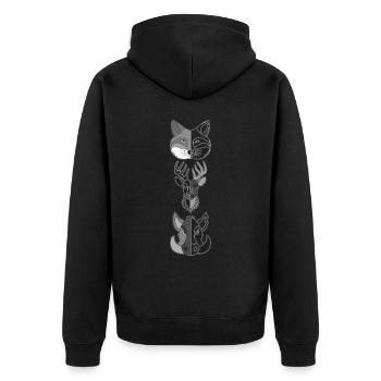Fox Deer Wild Boar Forest Animal Design - Veste à capuche bio Premium Unisexe - noir - Dos - Nico (187cm)