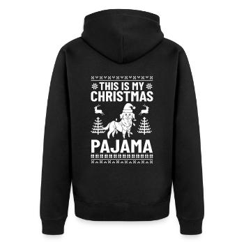 Golden Retriever Hund Welpen Besitzer Weihnachten - Unisex Premium Bio Zip Hoodie - Schwarz - Hinten - Nico (187cm)