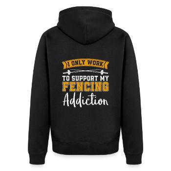 Fencing I Only Work To Longswords Addiction Fencer - Unisex Premium Bio Zip Hoodie - Schwarz - Hinten - Nico (187cm)