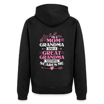 Arrière-grand-mère Grand-mère Arrière-grands-parents Grand-mère - Veste à capuche bio Premium Unisexe - noir - Dos - Nico (187cm)