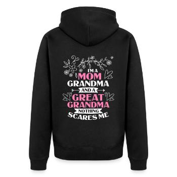Arrière-grand-mère Grand-mère Arrière-grands-parents Grand-mère - Veste à capuche bio Premium Unisexe - noir - Dos - Nico (187cm)