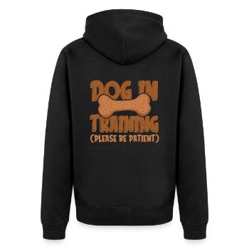 Hundetrainer Hundetrainer - Unisex Premium Bio Zip Hoodie - Schwarz - Hinten - Nico (187cm)