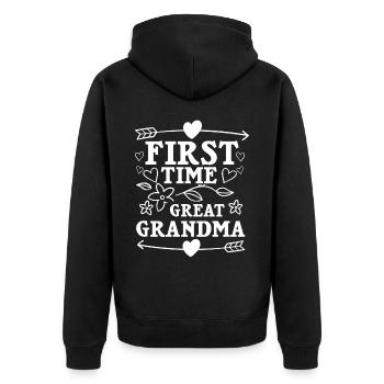 Arrière-grand-mère Grand-mère Arrière-grands-parents Grand-mère - Veste à capuche bio Premium Unisexe - noir - Dos - Nico (187cm)