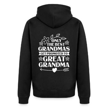 Arrière-grand-mère Grand-mère Arrière-grands-parents Grand-mère - Veste à capuche bio Premium Unisexe - noir - Dos - Nico (187cm)