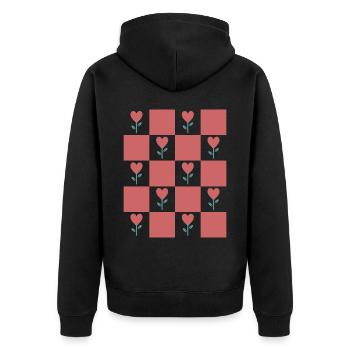 Coquette Esthétique Rose Cœur Coeur - Veste à capuche bio Premium Unisexe - noir - Dos - Nico (187cm)