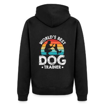 Dog trainer Dog trainer - Unisex Premium Organic Zip Hoodie - black - Back - Nico (187cm)