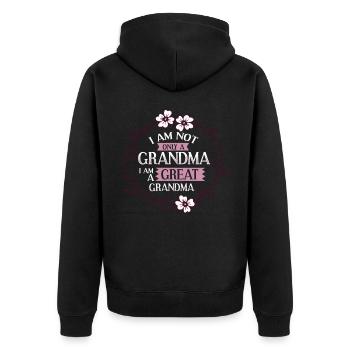 Arrière-grand-mère Grand-mère Arrière-grands-parents Grand-mère - Veste à capuche bio Premium Unisexe - noir - Dos - Nico (187cm)