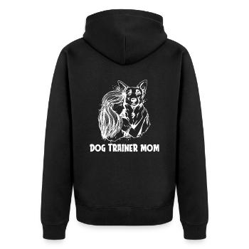 Hundetrainer Hundetrainer - Unisex Premium Bio Zip Hoodie - Schwarz - Hinten - Nico (187cm)