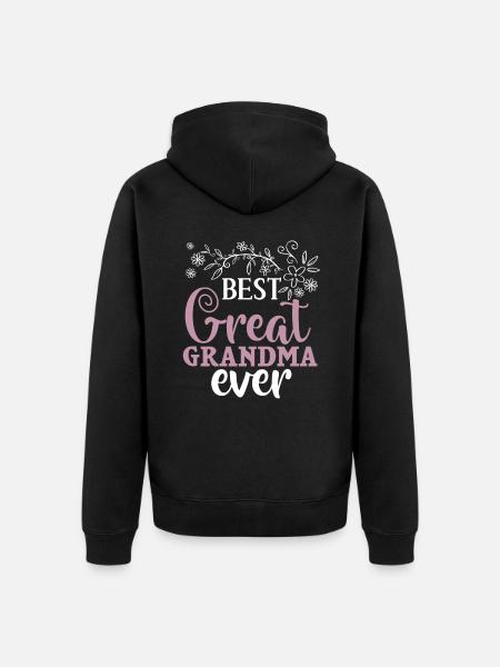 Urgroßmutter Oma Uroma Urgroßeltern Großmutter - Unisex Premium Bio Zip Hoodie - Schwarz