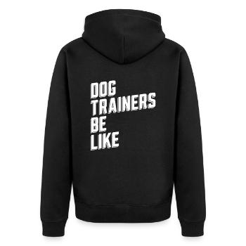 Dog trainer Dog trainer - Unisex Premium Organic Zip Hoodie - black - Back - Nico (187cm)