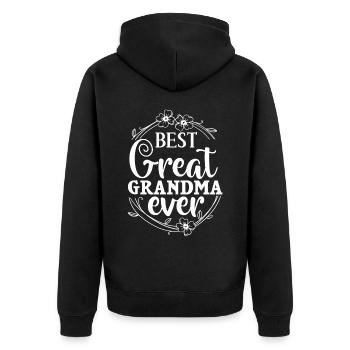 Arrière-grand-mère Grand-mère Arrière-grands-parents Grand-mère - Veste à capuche bio Premium Unisexe - noir - Dos - Nico (187cm)