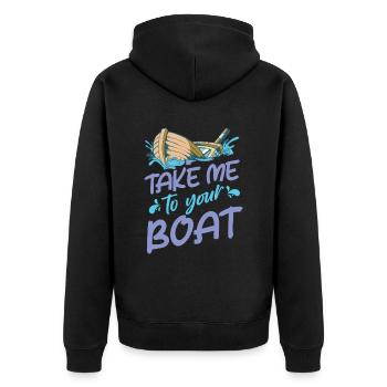 Sailing Sailors Sailboat Sailors - Unisex Premium Organic Zip Hoodie - black - Back - Nico (187cm)