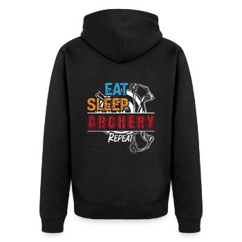 Archery Eat Sleep Crossbow Shooting Sports Archer - Unisex Premium Organic Zip Hoodie - black - Back - Nico (187cm)