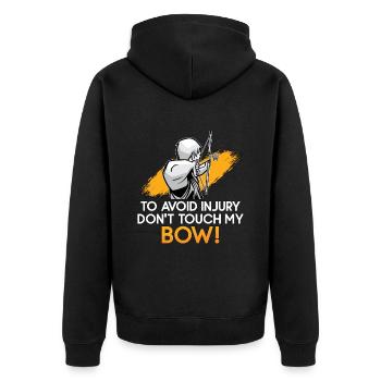 Archery To Avoid Injury Target Bow Shooting Archer - Unisex Premium Organic Zip Hoodie - black - Back - Nico (187cm)