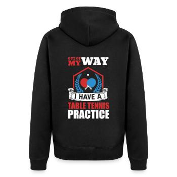Witziger Tischtennisspieler Spruch - Unisex Premium Bio Zip Hoodie - Schwarz - Hinten - Nico (187cm)