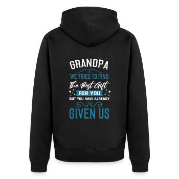 We were looking for the best gift for you - Unisex Premium Organic Zip Hoodie - black - Back - Nico (187cm)