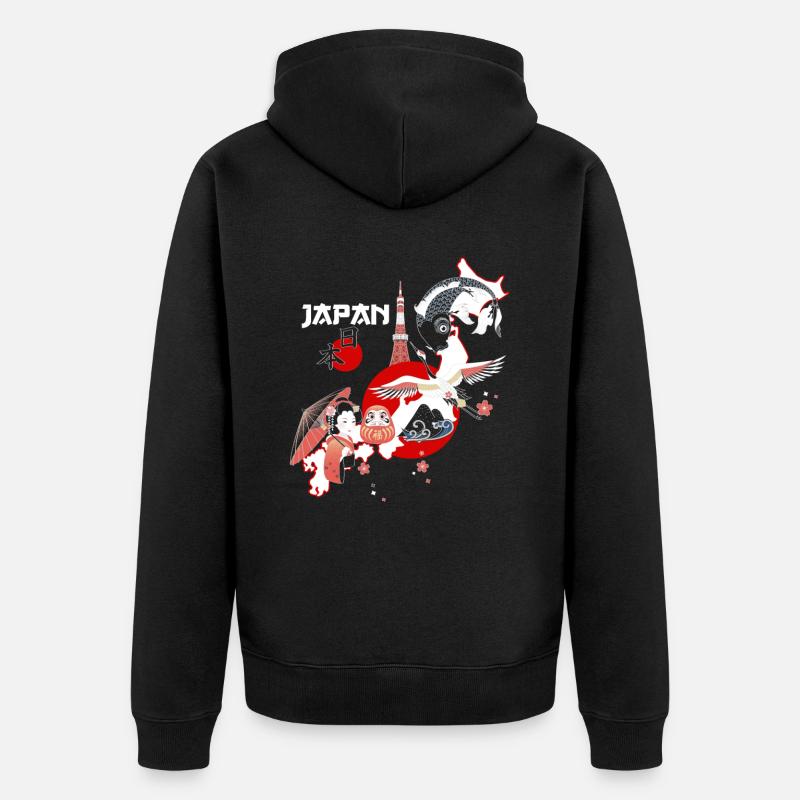 Cool Japan Tradtions Design - Unisex Premium Organic Zip Hoodie - black