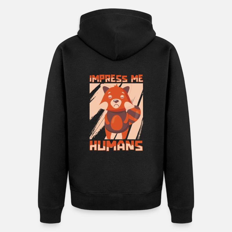 Red panda - Unisex Premium Organic Zip Hoodie - black