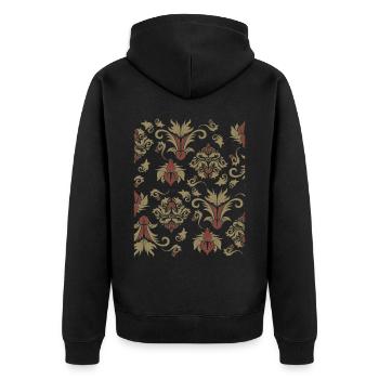 Motif Esthétique Baroque Old Vintage Grunge - Veste à capuche bio Premium Unisexe - noir - Dos - Nico (187cm)
