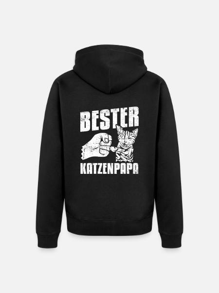 Cat Cat Daddy - Unisex Premium Organic Zip Hoodie - black