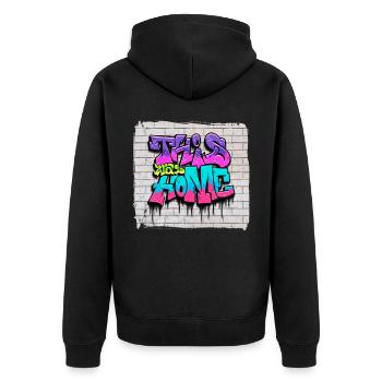 Zombiecore Aesthetic - Unisex Premium Organic Zip Hoodie - black - Back - Nico (187cm)