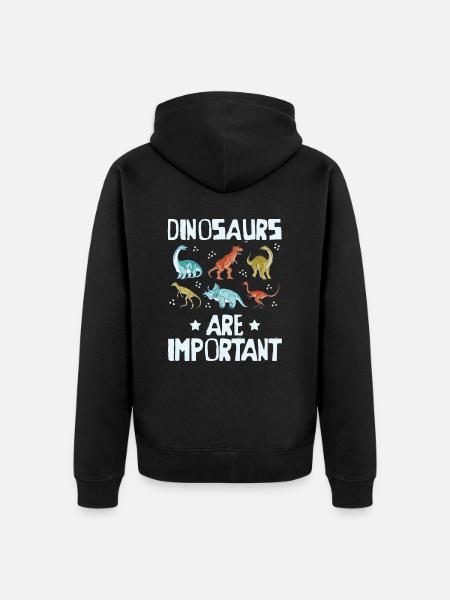 Dinosaur - Unisex Premium Organic Zip Hoodie - black